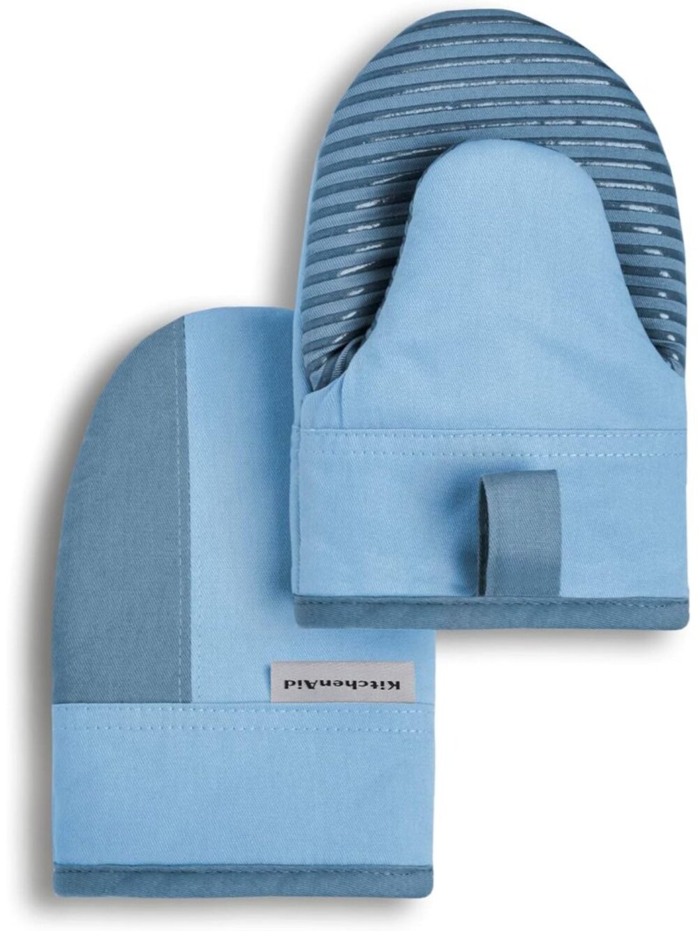 Beacon Two-Tone Non-Slip Mini Oven Mitt Set, Blue Velvet/Blue Heaven, 5.5"x8", 2